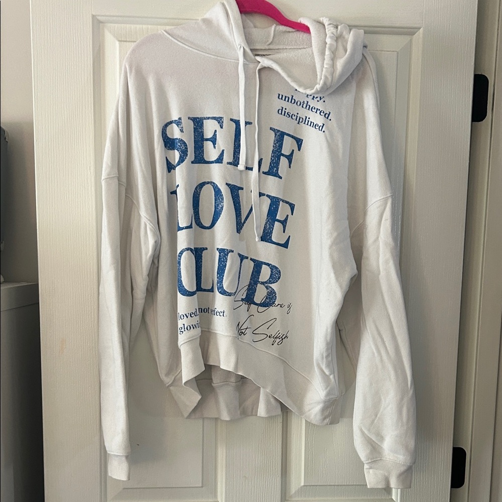 White Self Love Club Hoodie